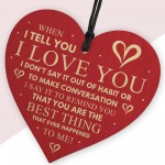 I Love You Best Thing Wooden Hanging Heart Sign Gift for Friend