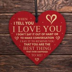 I Love You Best Thing Wooden Hanging Heart Sign Gift for Friend