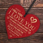 I Love You Best Thing Wooden Hanging Heart Sign Gift for Friend