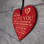 I Love You Best Thing Wooden Hanging Heart Sign Gift for Friend