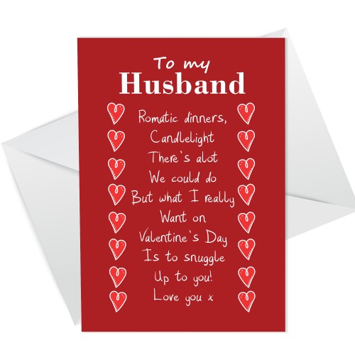 Valentine Card For Husband Valentines Day Card For Him Snuggle