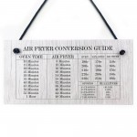 Air Fryer Conversion Guide Hanging Wooden Sign Cooking Guide