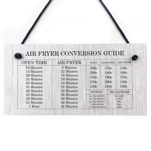 Air Fryer Conversion Guide Hanging Wooden Sign Cooking Guide