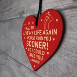 Valentines Gift For Husband or Wife Love You Longer Wood Heart