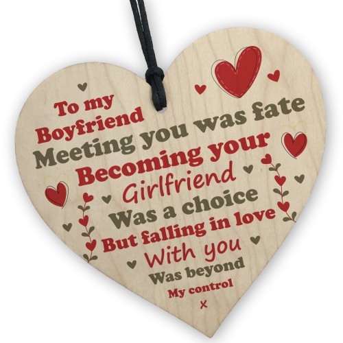 Valentines Gift Boyfriend Wood Heart Plaque Gift For Boyfriend