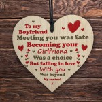 Valentines Gift Boyfriend Wood Heart Plaque Gift For Boyfriend