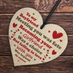 Valentines Gift Boyfriend Wood Heart Plaque Gift For Boyfriend