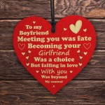 Valentines Gift Boyfriend Red Wood Heart Gift For Boyfriend