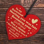 Valentines Gift Boyfriend Red Wood Heart Gift For Boyfriend