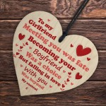 Valentines Gift Girlfriend Red Wood Heart Gift For Girlfriend