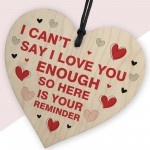 Valentines Gift As A Reminder I LOVE YOU Wood Heart Gift