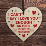 Valentines Gift As A Reminder I LOVE YOU Wood Heart Gift