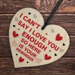 Valentines Gift As A Reminder I LOVE YOU Wood Heart Gift