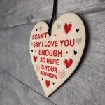 Valentines Gift As A Reminder I LOVE YOU Wood Heart Gift