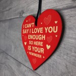 REMINDER I LOVE YOU Gift For Valentines Wood Heart Gift