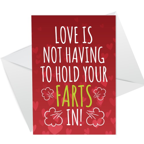 Love Is Not Having To Hold Your Farts In Card Funny Valentines