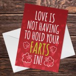 Love Is Not Having To Hold Your Farts In Card Funny Valentines