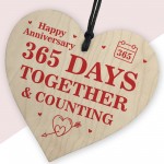 1st Anniversary Gift Wood Sign Keepsake 365 Days Wife Husband