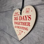 1st Anniversary Gift Wood Sign Keepsake 365 Days Wife Husband