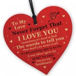 Valentines Gifts For Him Her Wooden Red Heart Soulmate Gift