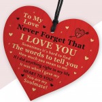 Valentines Gifts For Him Her Wooden Red Heart Soulmate Gift