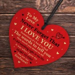 Valentines Gifts For Him Her Wooden Red Heart Soulmate Gift