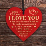 Valentines Day I Love You Wood Heart Gift For Boyfriend 