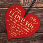 Valentines Day I Love You Wood Heart Gift For Boyfriend 