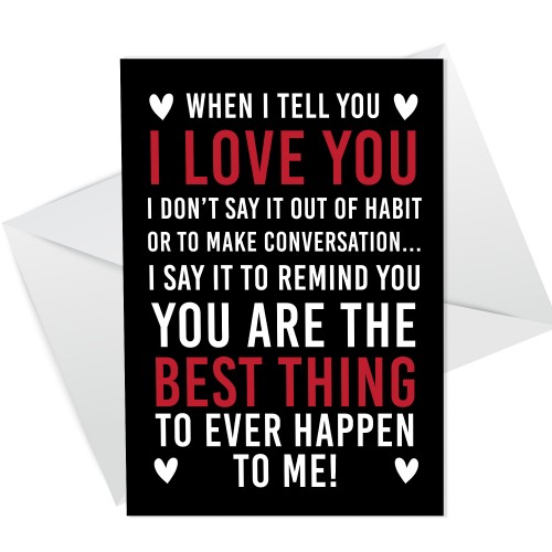 Valentines Card for Him Her LOVE YOU Valentines Day Anniversary