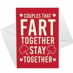 Valentines Card Funny Anniversary Card Husband Wife Him Her