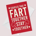 Valentines Card Funny Anniversary Card Husband Wife Him Her