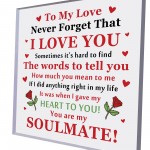 Valentines Gift Boyfriend Husband Soulmate Gift Anniversary