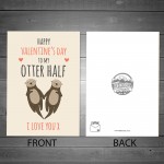 Valentines Day Card For Husband Wife OTTER HALF Valentines Card