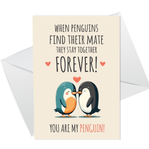 My Penguin Valentines Anniversary Card Romantic Valentines Day