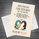 My Penguin Valentines Anniversary Card Romantic Valentines Day