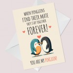 My Penguin Valentines Anniversary Card Romantic Valentines Day