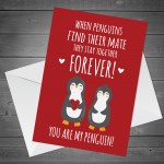 You Are My Penguin Valentines Card Cute Valentines Day Card