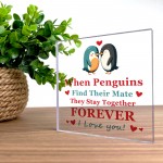 When Penguins Find Their Mate Plaque Valentines Day Gift