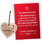 Anniversary Valentines Card Gift For Him Her CARD AND WOOD HEART