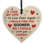 Anniversary Valentines Card Gift For Him Her CARD AND WOOD HEART