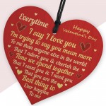 I Love You Gift For Valentines Day Wood Heart Valentines Gift