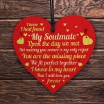 Valentines Gift For Him Her Soulmate Wood Heart Anniversary