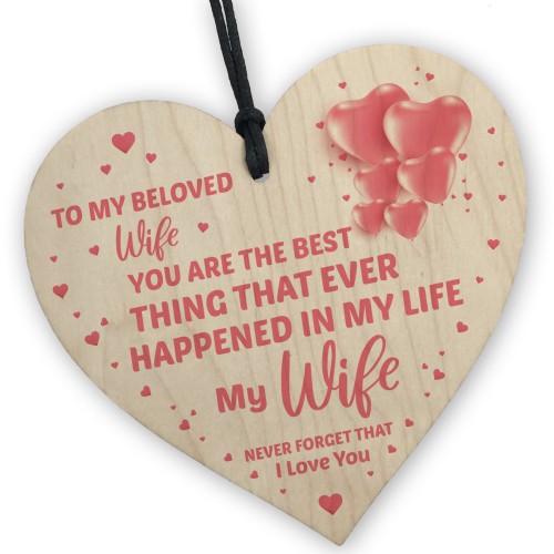 Special Gift For Wife Birthday Valentines Anniversary Wood Heart