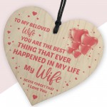 Special Gift For Wife Birthday Valentines Anniversary Wood Heart