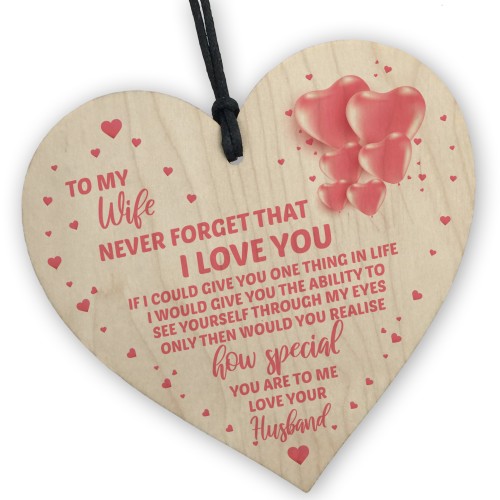 Birthday Valentines Anniversary Gift For Wife Wooden Heart Gift