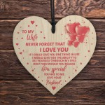 Birthday Valentines Anniversary Gift For Wife Wooden Heart Gift