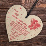 Birthday Valentines Anniversary Gift For Wife Wooden Heart Gift