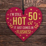 50th Birthday Gifts For Women Funny Wooden Heart Mum Nan Gift