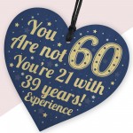 60th Birthday Gift For Women Men Wooden Heart Plaque Mum Dad