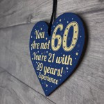 60th Birthday Gift For Women Men Wooden Heart Plaque Mum Dad